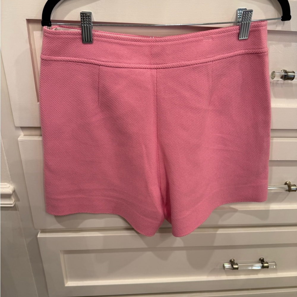J. Crew Pink Textured High-Rise Shorts with Contrast Trim - Picture 4 of 5